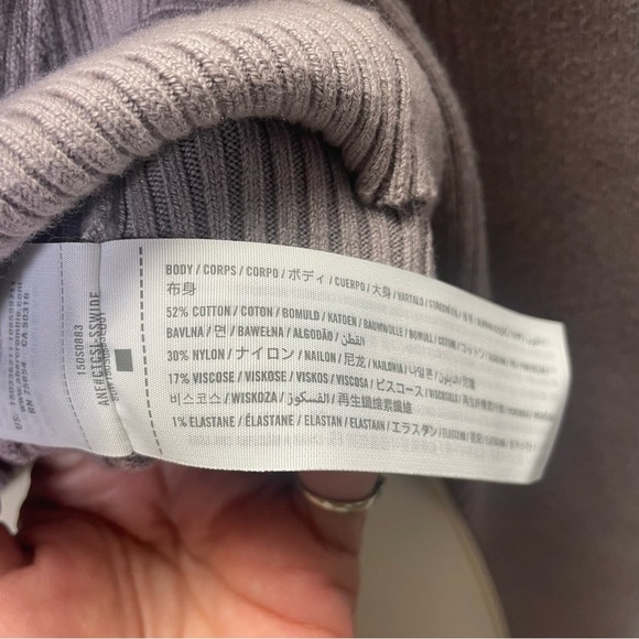 Abercrombie & Fitch Cutwork Ribbed Long Sleeve Stretch Sweater - Picture 4 of 5